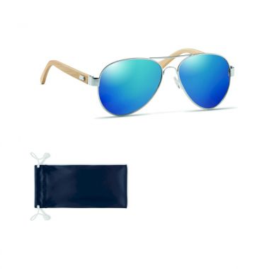 Blauwe Piloten zonnebril | Bamboe | UV400