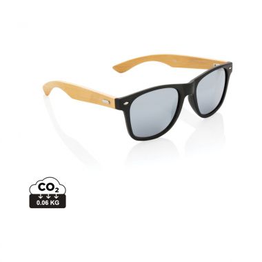 Zwarte Bamboe zonnebril | Gekleurd  | UV400
